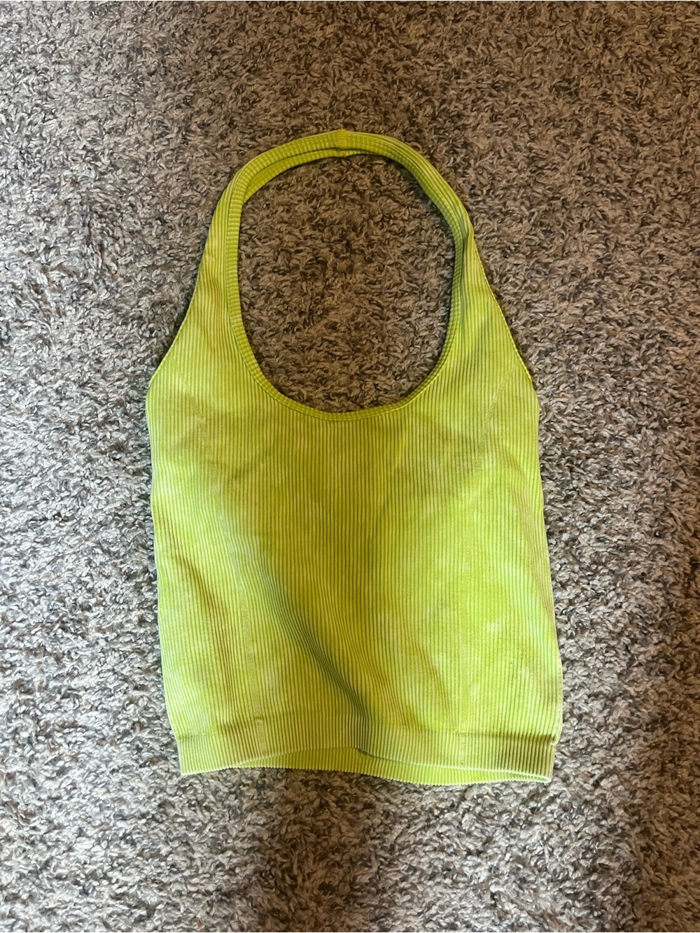 American Eagle Outfitters Lime Green Ribbed Halter Tank